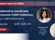 Plagát ku online webináru od spoločnosti ICANN