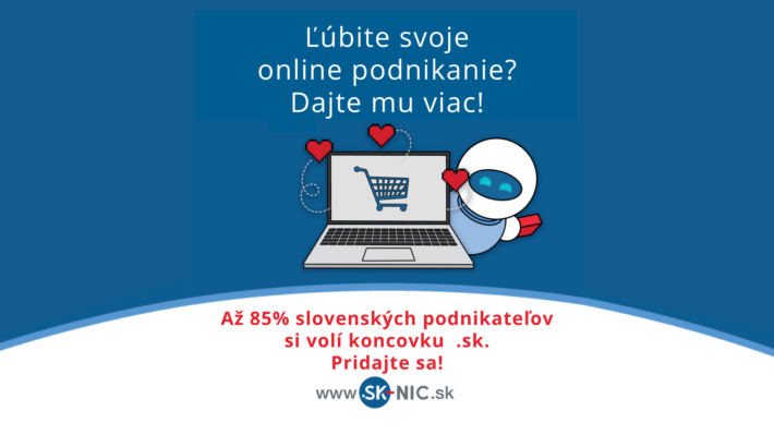 Reklamný banner spoločnosti SK-NIC na registráciu .sk domén